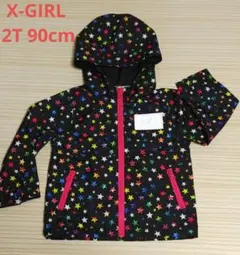 X-GIRL 2T 90cm　長袖　ウィンドブレーカー　フード付きパーカー　黒