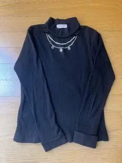 mezzo piano ジュニア　黒色長袖カットソー　Mサイズ