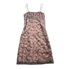 レア　ANNA SUI 初期　USA製　ビンテージ　キャミワンピース　刺繍　ラメ レア ANNA SUI 初期 USA製 ビンテージ キャミワンピース 刺繍 ラメ