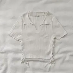 GYDA サイドレースアップポロニット