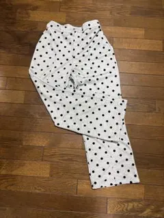 ドット柄　スウェットストレートパンツ　Lサイズ