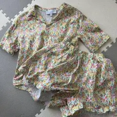 agnis b. 花柄 半袖シャツ・ショートパンツ 4歳