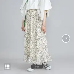 コーエン レオパードプリントフリルギャザースカート