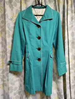 トレンチコート　ブルー　グリーン