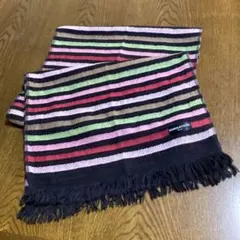 【美品】SONIA RYKIEL ストライプマフラー　綿コットン100%