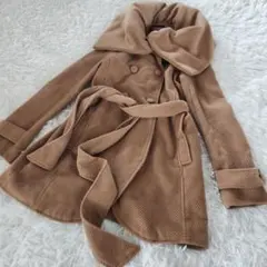 エゴイスト EGOIST コート ボリューム襟 ベージュ S キャメル ビッグ襟