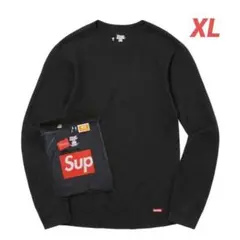 XLサイズ】 シュプリーム Hanes Thermal Crew 黒 - メルカリ