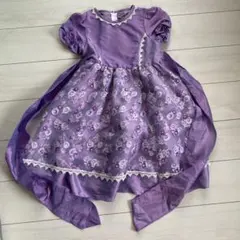 紫色の花柄ドレス 130cm以下
