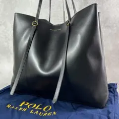 【未使用級✨】ポロラルフローレン トートバッグ レノックス 牛革 A4収納可 黒のサムネイル