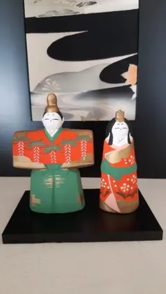 美品！雛人形 コンパクト 立ち雛 陶器 昭峰 専用箱付き