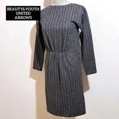 【美品】B&Y UNITED ARROWS 長袖 ひざ丈 ワンピース