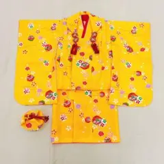 【即日発送】七五三3歳女の子　被布セット　黄色
