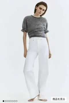 H&M ワイドハイウエストデニム 38のサムネイル
