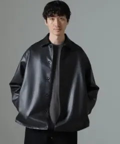 【値下げ依頼歓迎】 nano universe ボタン付き レザージャケット