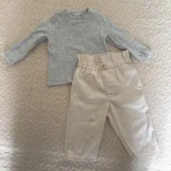 petit main 長袖カットソーとパンツセット 90