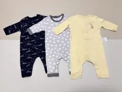 UNIQLO 長袖フライスカバーオール3枚セット★70cm