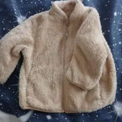 ベージュ フリース ジップアップアウター