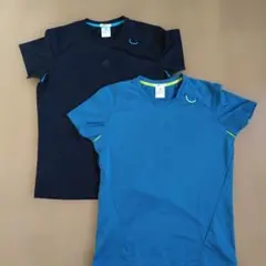 adidas ClimaLite Tシャツ 2枚セット 黒/青 青/黄 サイズＬ