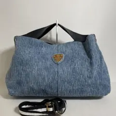 2605-112｜美品｜アタオ エルヴィ 2WAYバッグ ブラック デニムのサムネイル