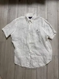 Polo Ralph Lauren 半袖リネンシャツ L ホワイト