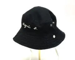 美品★アニエスべー　agnes b★リバーシブル帽子　黒白　T1 〜49