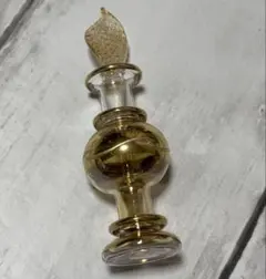 【未使用】エジプト産ガラスミニボトル パフュームボトル　香水瓶　一輪挿し 黄色④