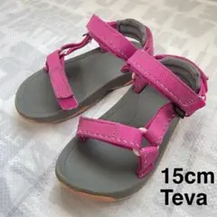 Teva キッズサンダル 15cm ピンク　水遊び　アウトドア　海　川　女の子のサムネイル