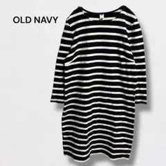 オールドネイビー チュニック 七分袖 ボーダー ワンピース 綿100％ M
