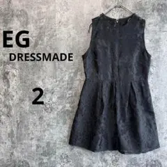 a3874【エゴイスト】ノースリーブワンピースドレス チュール 花柄 ブラック