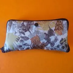 ブラウン系植物柄 収納ファスナー式トート巾着袋バッグ・エコバッグ即購入可能！