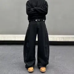 バギーデニム 激太 menes jaded london bigboy似 黒 M