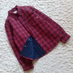 『エルエルビーン』 (S) キルティングフランネルシャツ スナップボタン 前開き