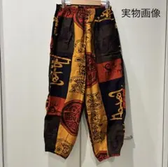 사루엘 팬츠 에스닉 타이 팬츠 코튼 린넨 앵클 길이