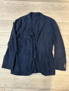 ユナイテッドアローズグリーンレーベルリラクシング コットンリネンジャケット 紺