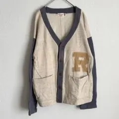 ＊ウィルソン＊ メンズカーディガン (L) Vネック フロントボタン 綿100のサムネイル
