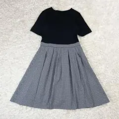 美品✨ブルーレーベルクレストブリッジ　フレアワンピース　リブ　サッカー生地