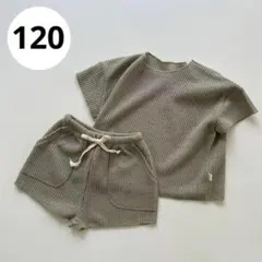 子供服 120 女の子 男の子 緑 半袖セットアップ 韓国  くすみカラー