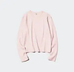 新品タグ付　ミニケーブルクルーネックセーター M ピンク