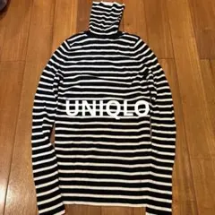 タートルネック ボーダー ニット