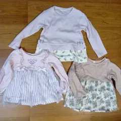 キッズ 長袖カットソー 100cm ピンク系
