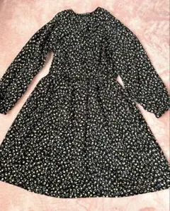 花柄　長袖　シャツワンピース 130cm