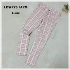 【ローリーズファーム】チェックパンツ L ピンク 大人かわいい カジュアル