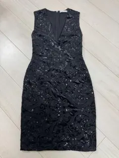 alice + olivia ブラック刺繍ドレス