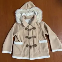 anyFAM フリースコート 取り外し可能フード付き ベージュ 120