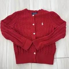 POLO RALPH LAUREN 赤 カーディガン 4/4T