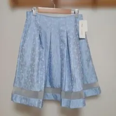 JILL by JILLSTUART　 花柄レース フレア　スカート　ブルー Mのサムネイル