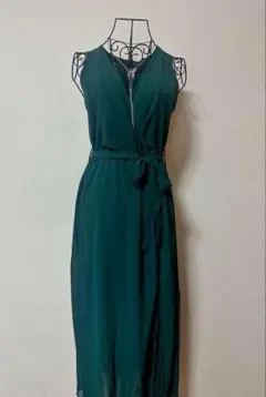 shein ロングワンピース グリーン