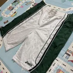 asics バスケットボールパンツ ホワイト/グリーン