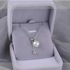 925シルバー パール スライドネックレス