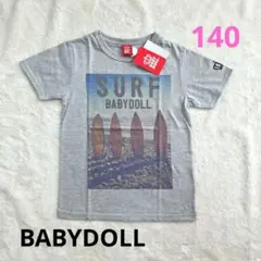 新品未使用BABYDOLL サーフ柄 Tシャツ グレー 140cm